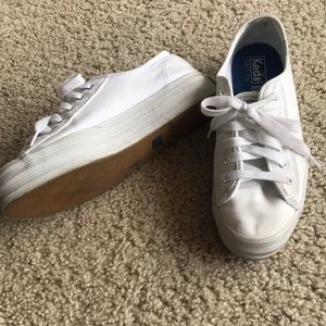 Keds platform white sneakers